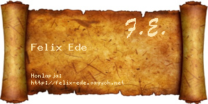 Felix Ede névjegykártya